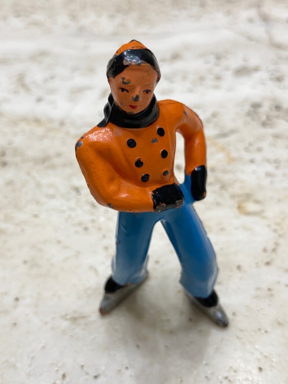Antique Metal Toy Figurine Barclay Speed Ice Skater
